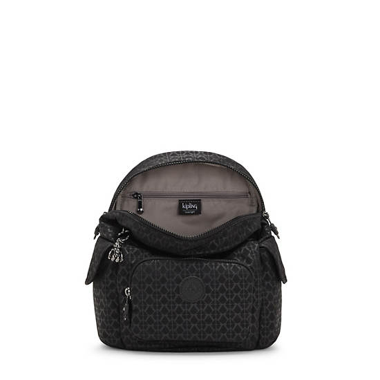 Kipling City Pack Mini Klassiska Printed Ryggsäck Svarta | SE 1732IL